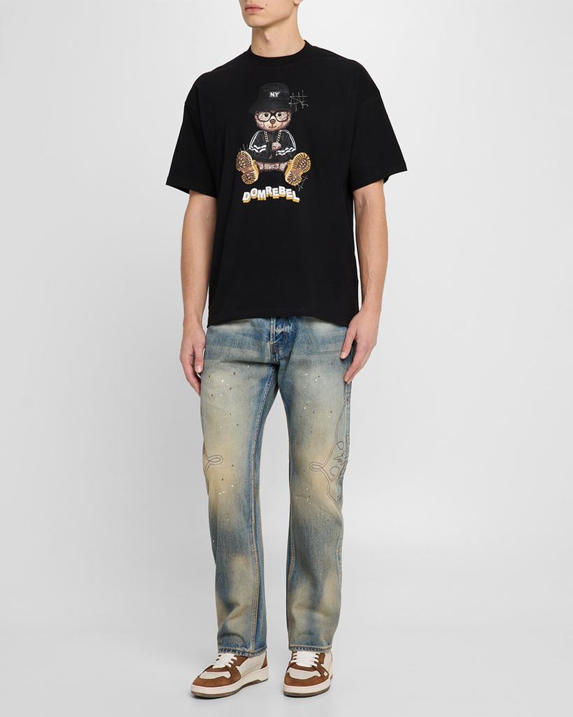 DOMREBEL Men's NY Bear Graphic T-Shirt