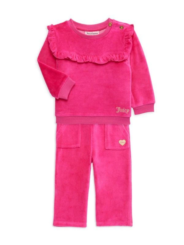 Baby Girl's 2-Piece Velvet Top Pants Set – On Sale Now with Up