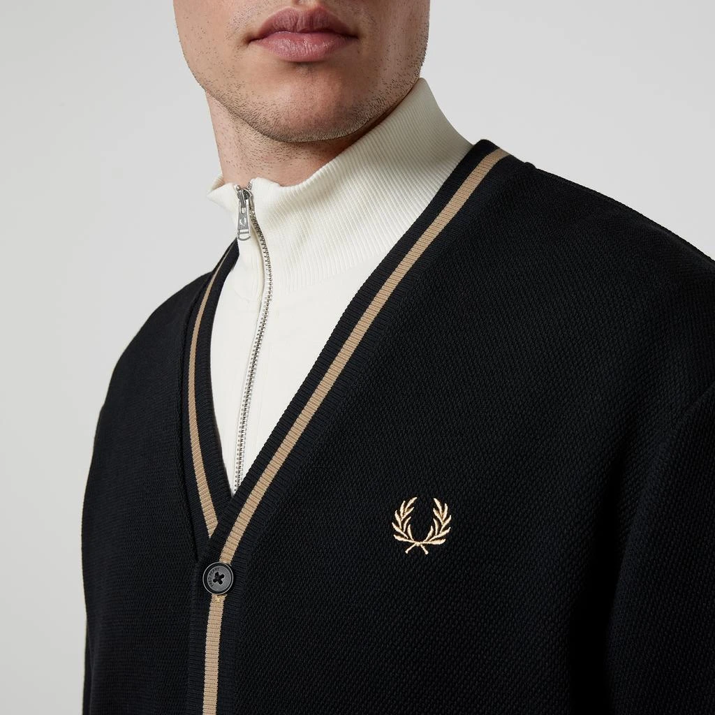 Fred Perry Fred Perry Contrast-Tipped Cotton-Piqué Cardigan 4
