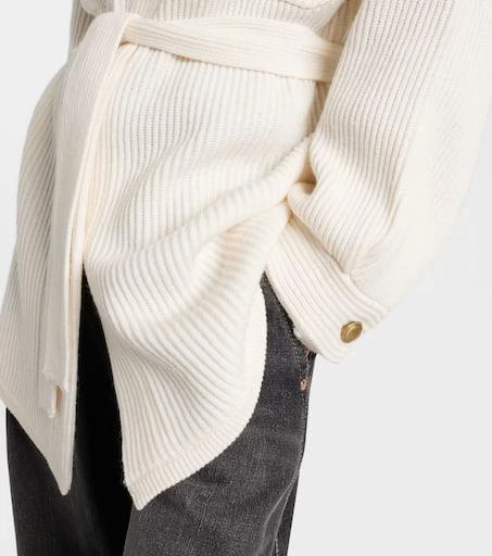 Brunello Cucinelli Belted wool, cashmere, and silk cardigan 5