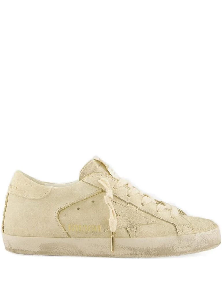 Golden Goose Pale Yellow Suede Sneakers