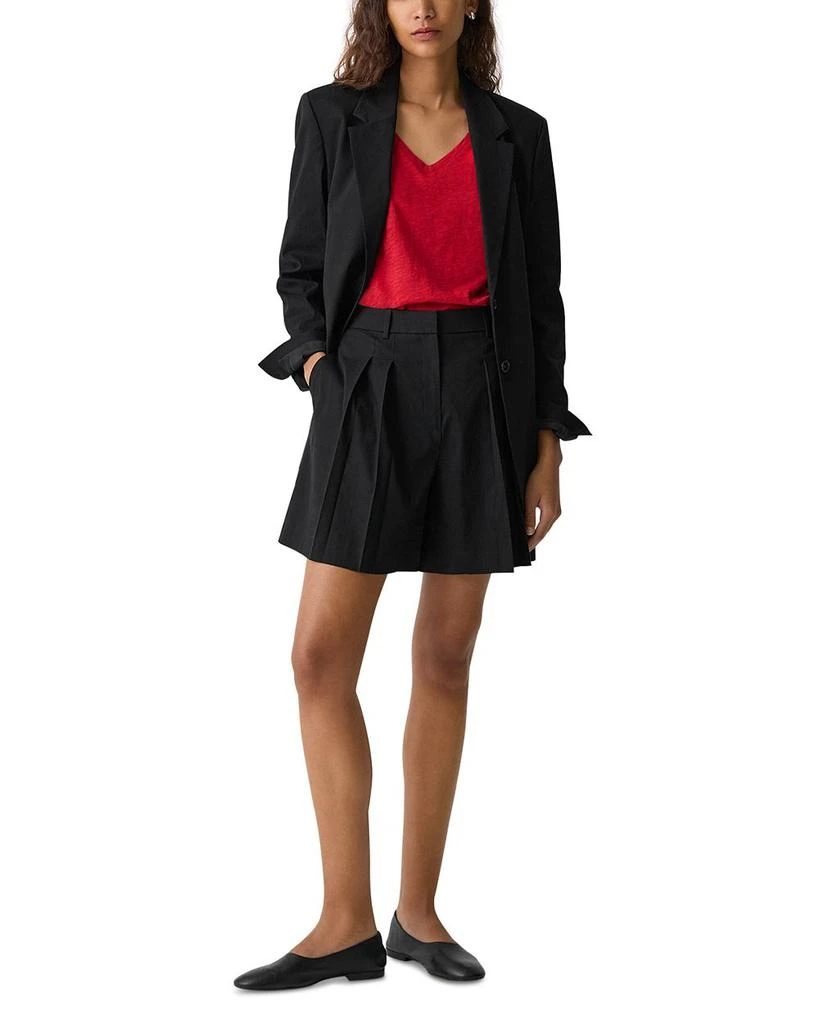 Theory Pleated Linen Shorts 8