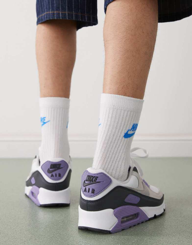 air max 90 purple on feet