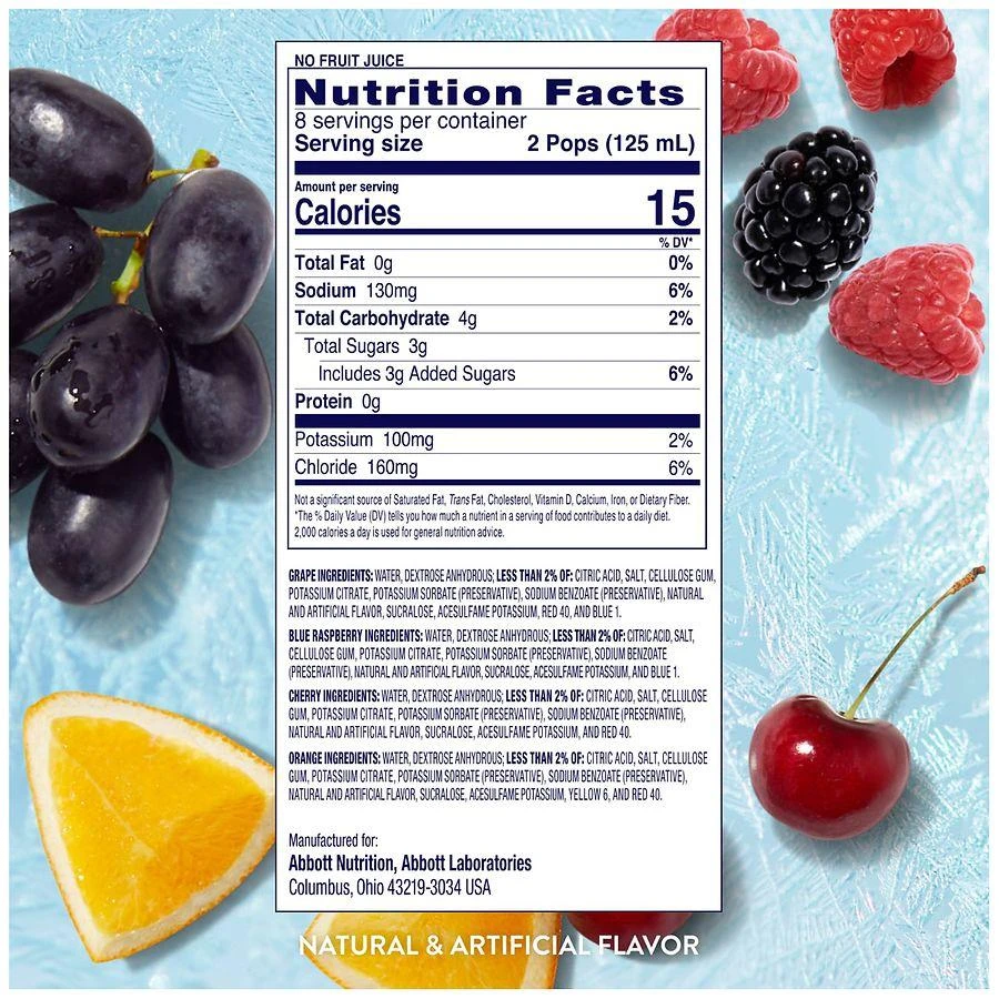 Pedialyte Electrolyte Solution Freezer Pops Variety Pack 7