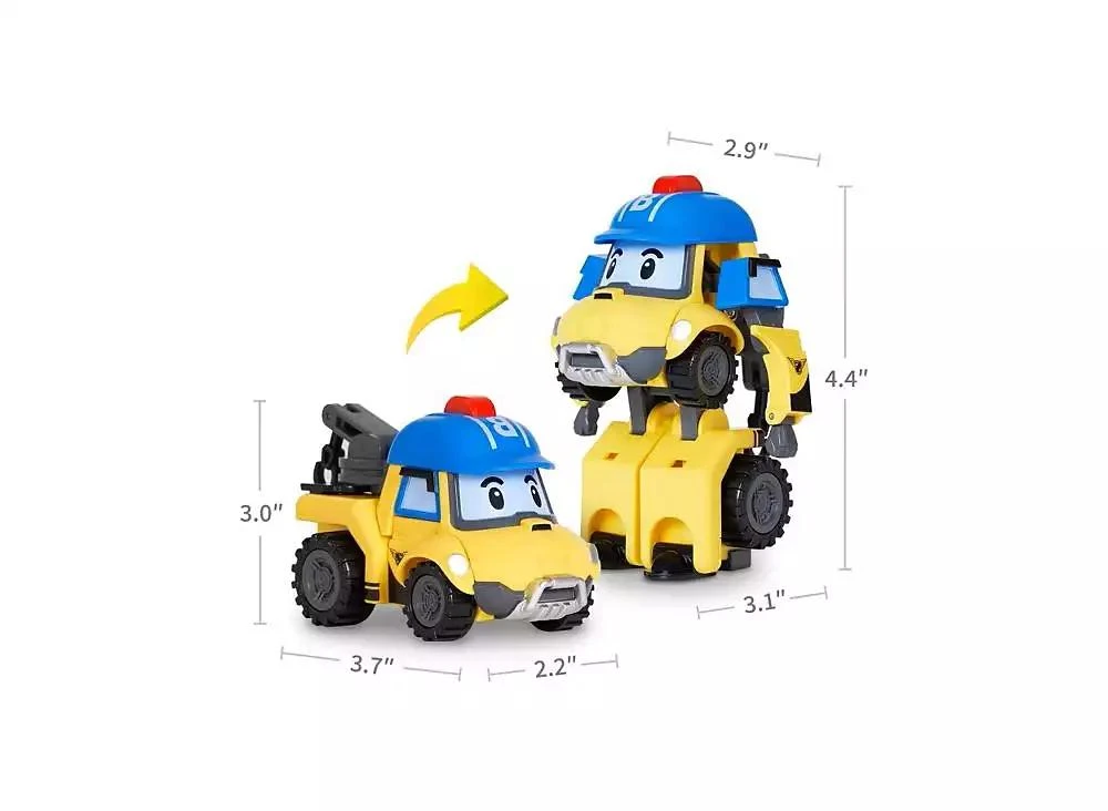 Robocar Poli 4" Transforming Robot - Bucky | Emergency Rescue Vehicle Action Figures | Kids Educational Pretend Play Toy 2