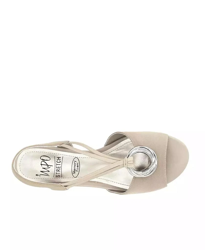 Impo Women's Raizel Memory Foam Stretch Ornamented Wedge Sandals 4
