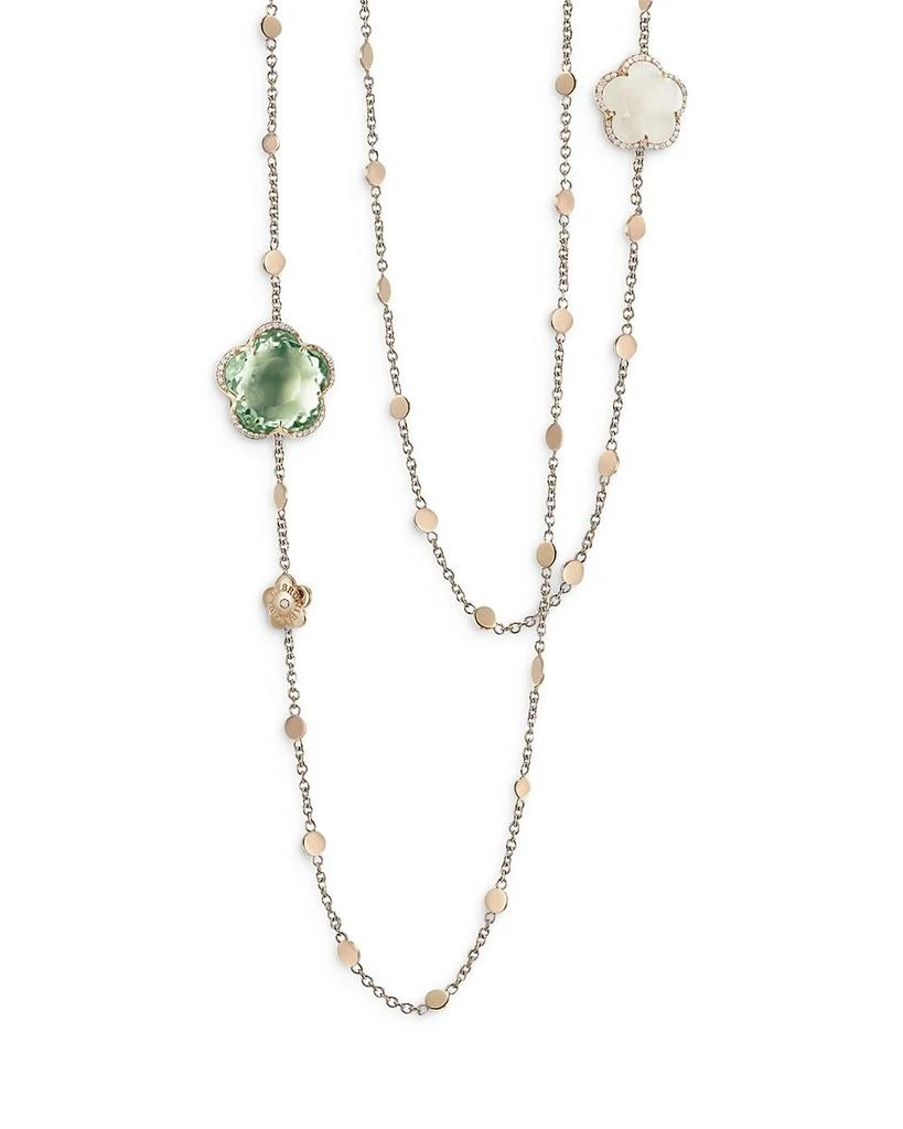 Pasquale Bruni 18K Rose Gold Bon Ton Prasiolite, White Quartz 
Diamond Dolce Vita Sautoir Necklace, 40.5" 1