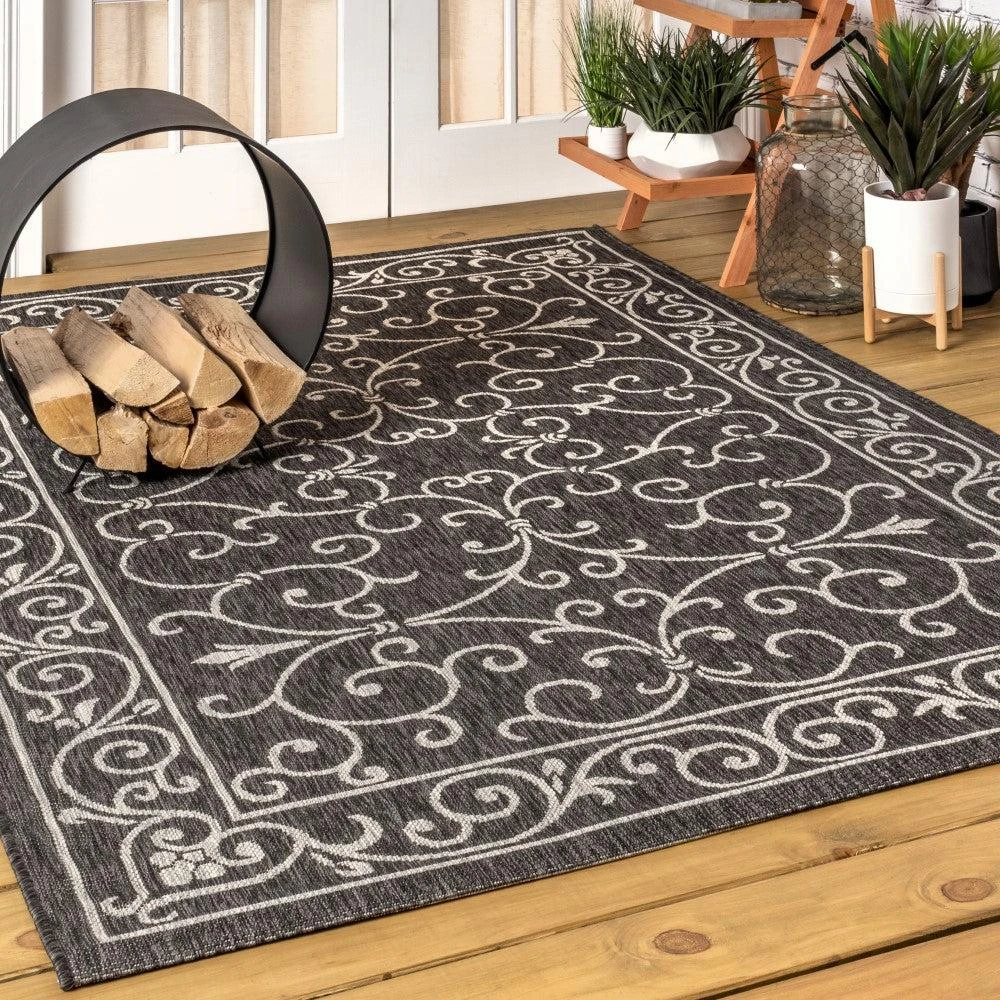 JONATHAN Y Charleston Vintage Filigree Textured Weave Indoor/Outdoor Area Rug 10