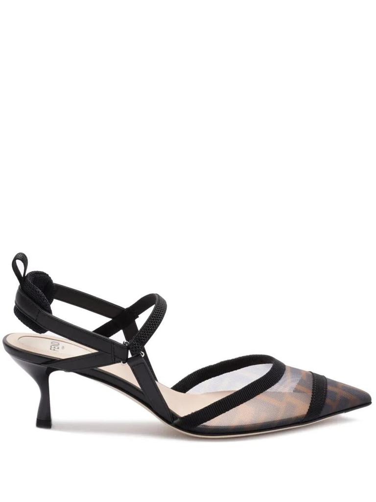 シューズ・サンダルその他 FENDI Colibri Lite slingback in green matcha FF mesh Colibrì Lite Technical fabric Green | Fendi