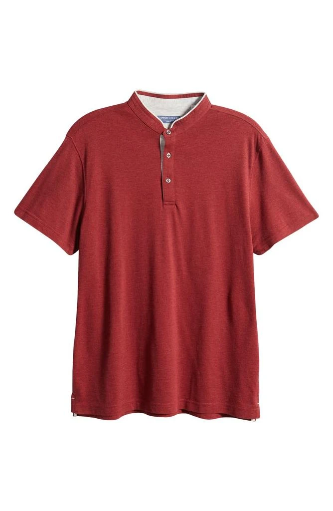 Lorenzo Uomo Trim Fit Band Collar Short Sleeve Polo 5