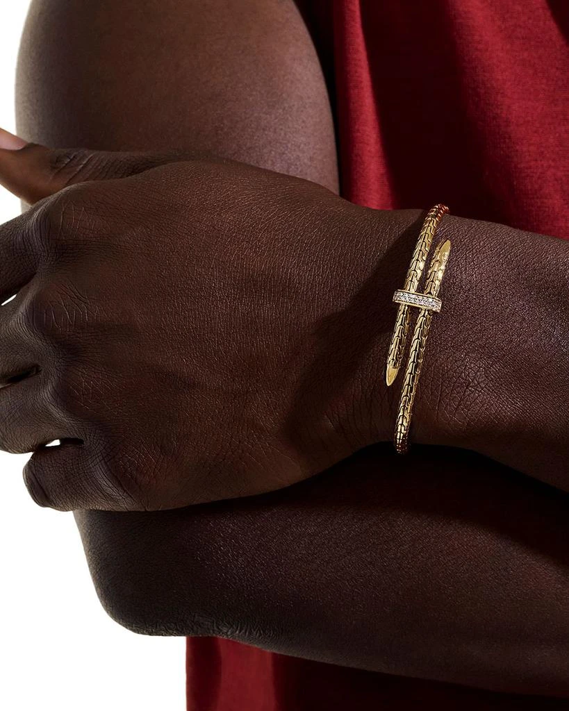 John Hardy 14K Yellow Gold Diamond Spear Flex Cuff Bracelet 7