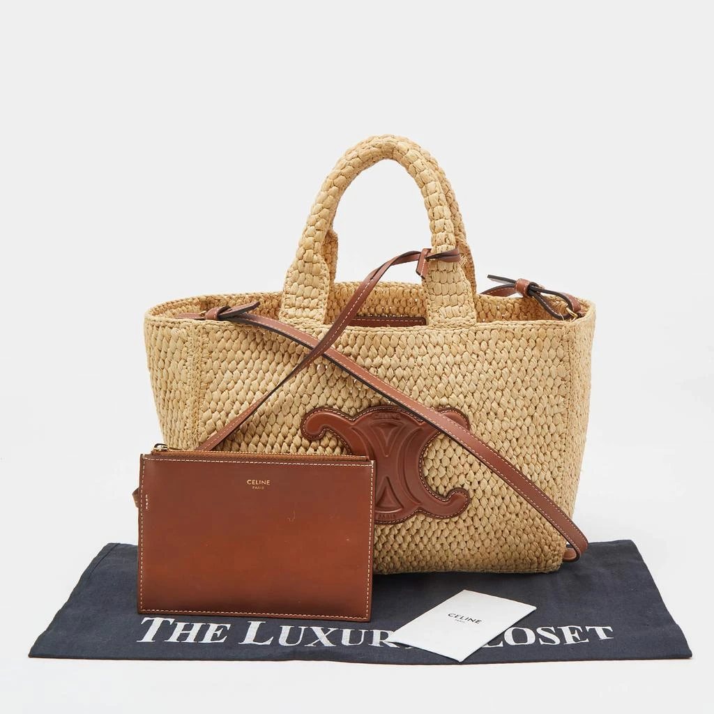 Celine Celine Tan Raffia Small Cabas Thais Tote 9