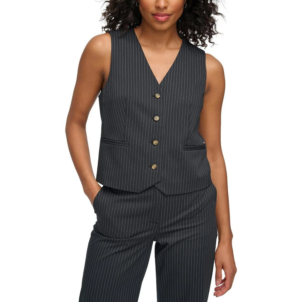 DKNY Womens Pinstripe Casual Vest 3