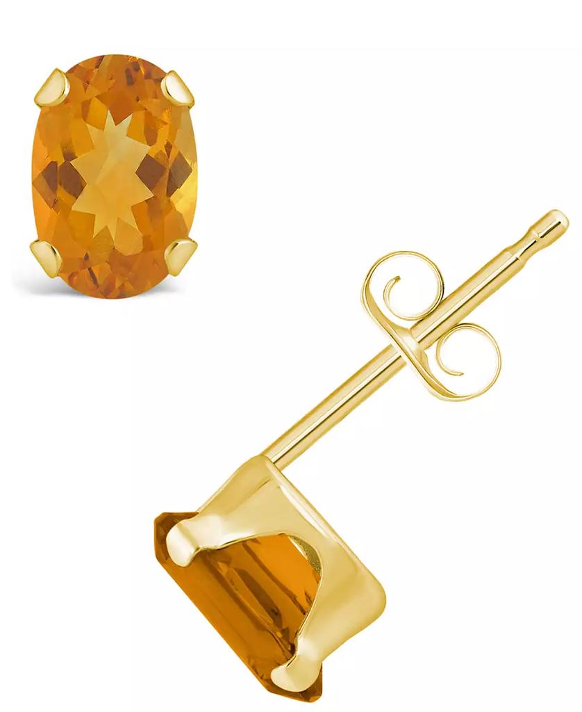 Macy's Gemstone Stud Earrings in 10k Yellow Gold