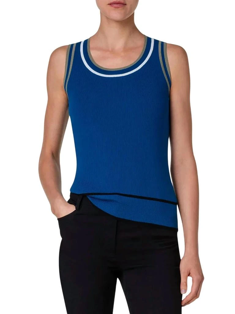 Akris Colorblock Rib Knit Tank Top In Ink Multi 1