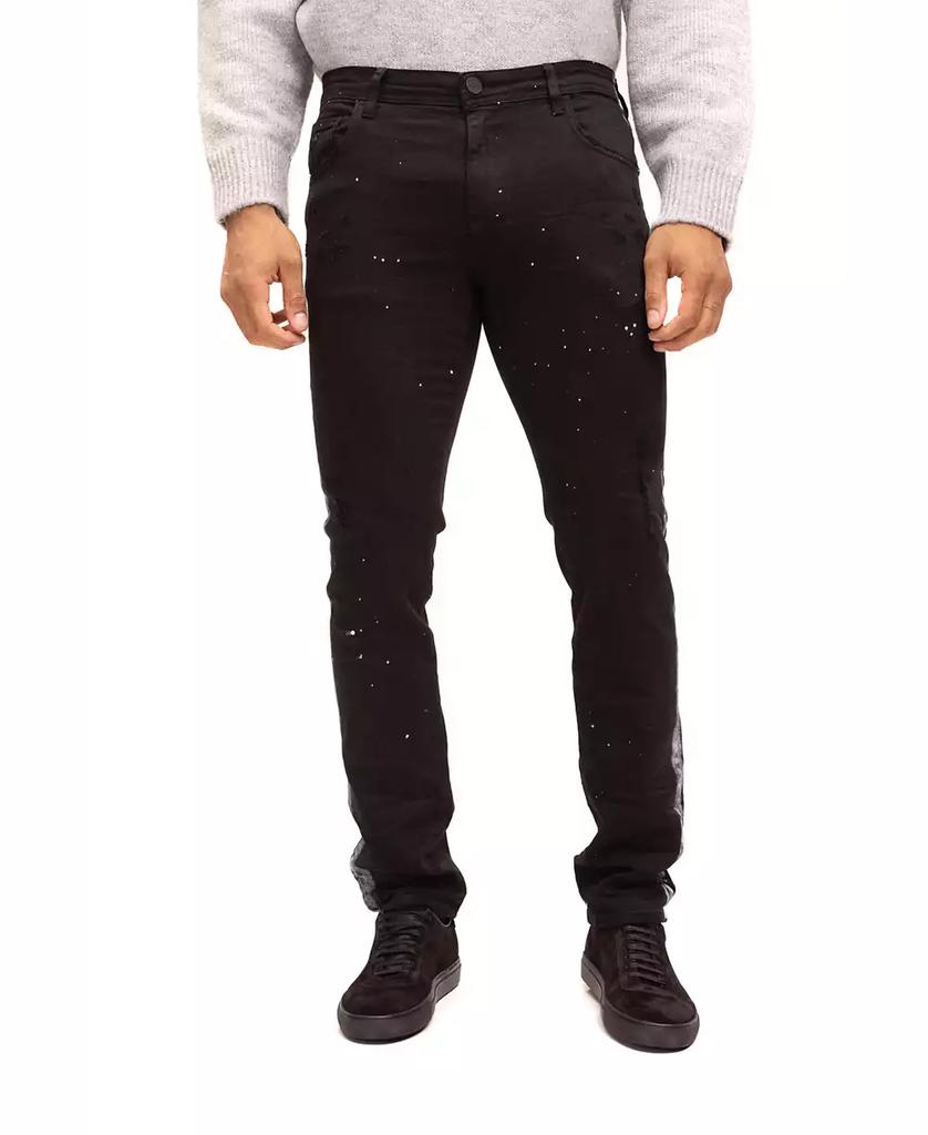 RON TOMSON Men's Modern Splattered Stripe Jeans