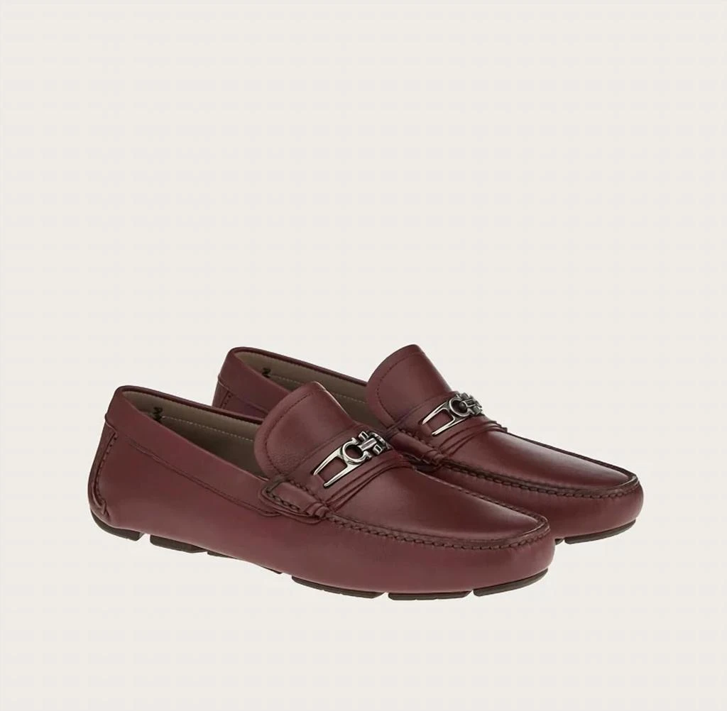 Salvatore Ferragamo Men
s Driver Gancini Loafers In Nebbiolo 2