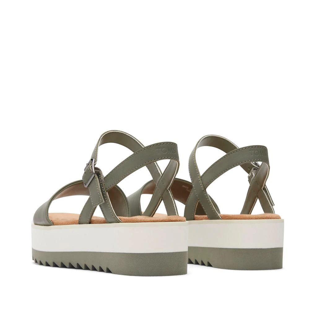 TOMS Shoes Brynn Vetiver Leather Platform Sandal 5