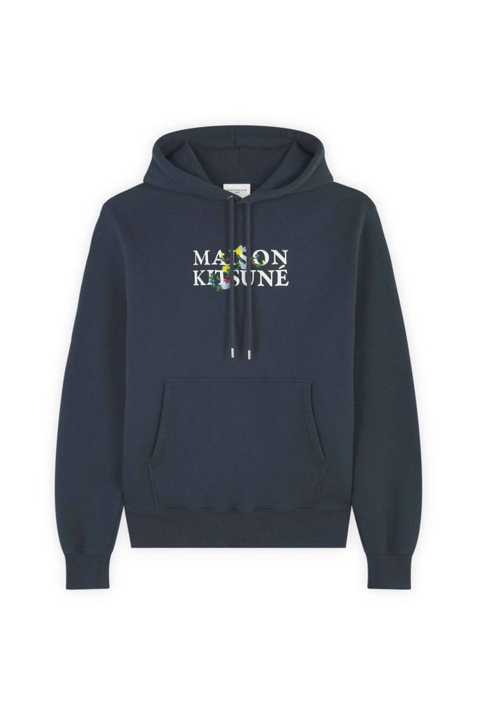 Maison Kitsune Ink Blue Hoodie With Drawstring Hood