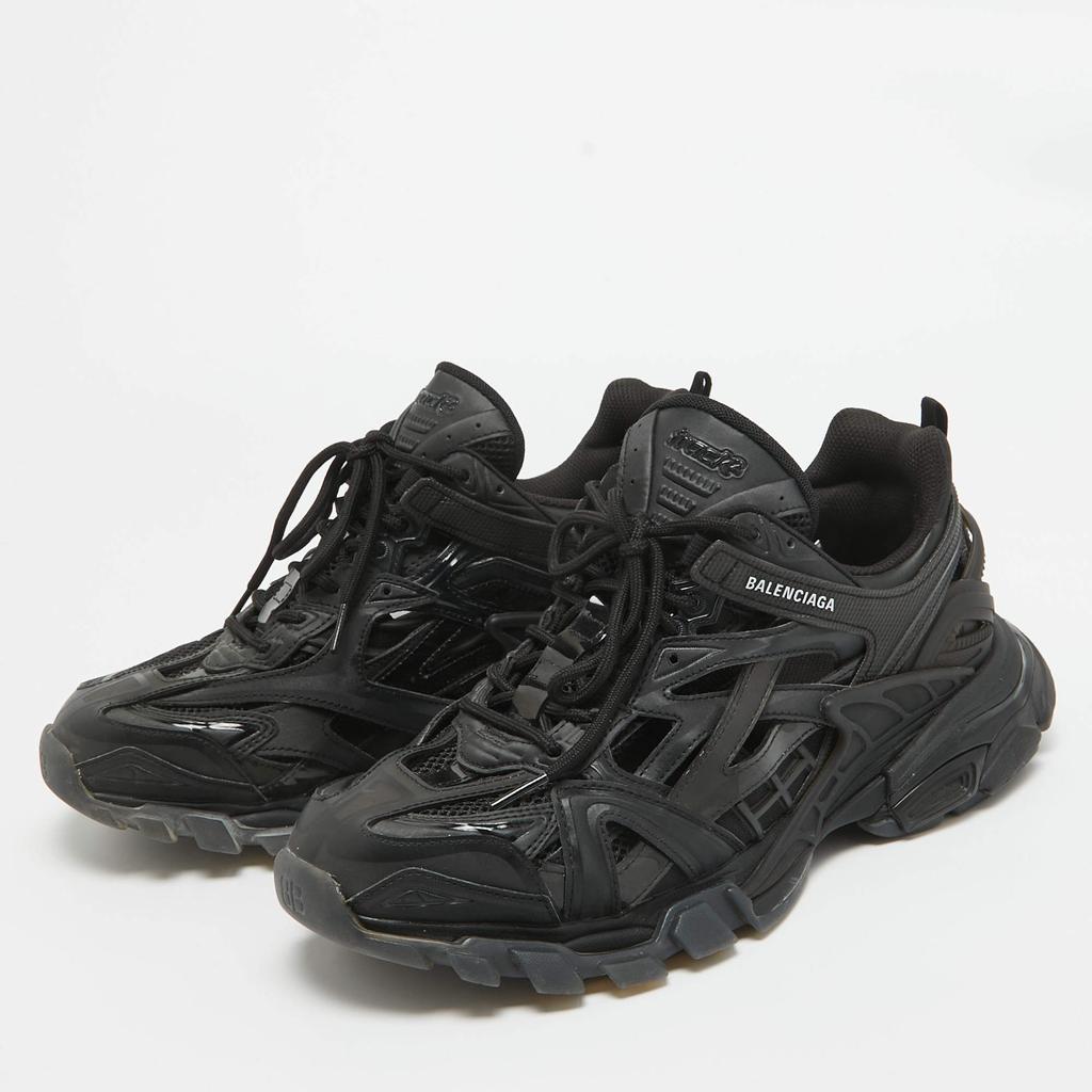 二手商品] Balenciaga Balenciaga Black Faux Leather and Mesh