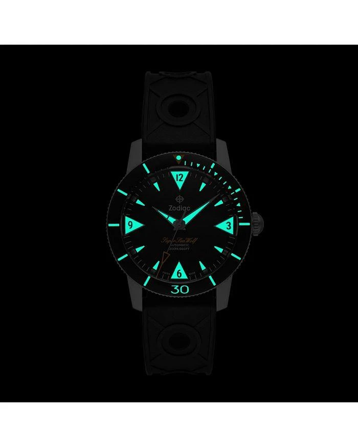 ZODIAC Skin Diver Automatic Rubber Strap Watch, 39mm 6