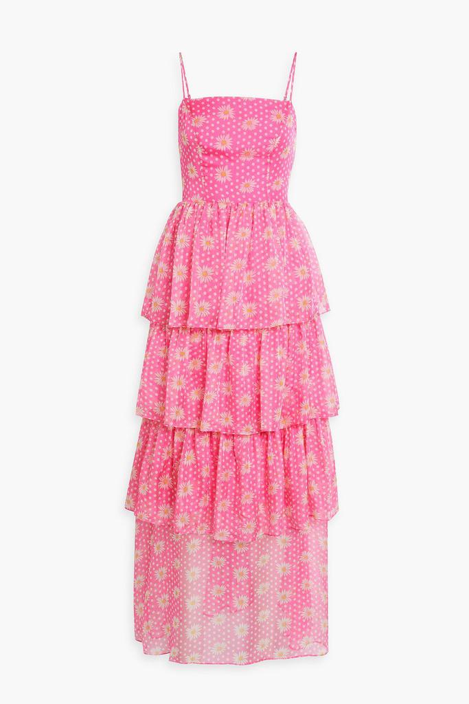 HVN Rebekah tiered printed silk-chiffon maxi dress