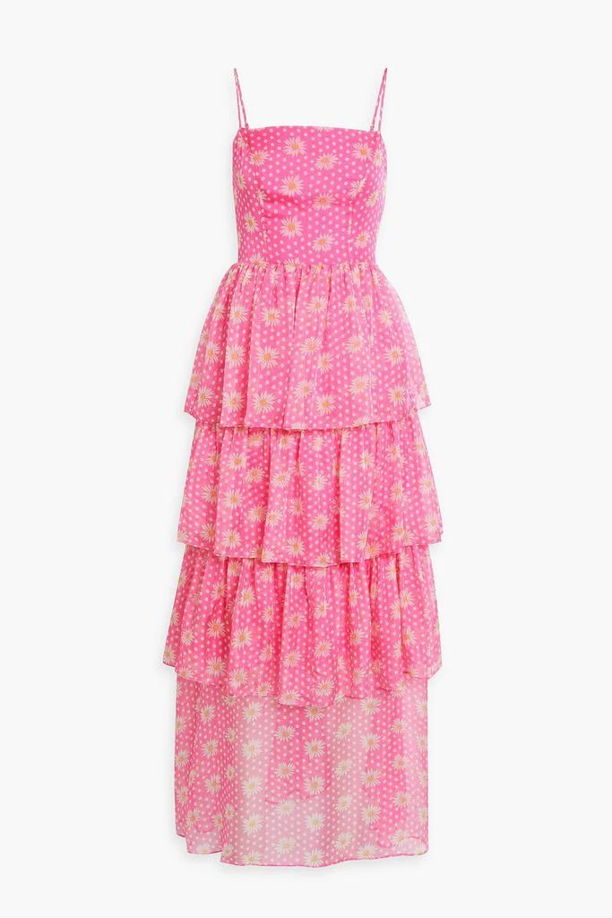 HVN Rebekah tiered printed silk-chiffon maxi dress 1