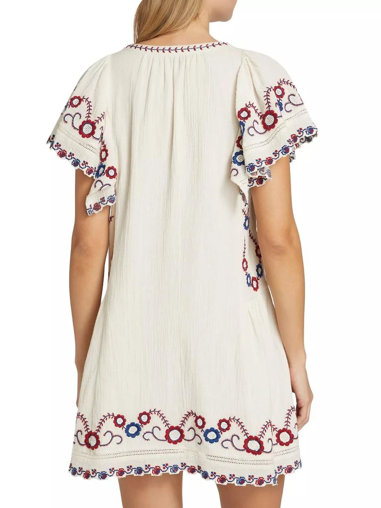 Sea Soren Cotton Floral-Embroidered Minidress 5