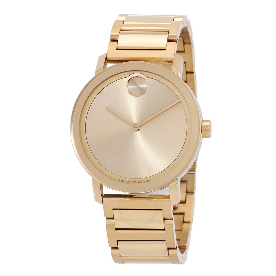 Movado Bold Evolution Thin Quartz Gold Dial Men's Watch 3600795