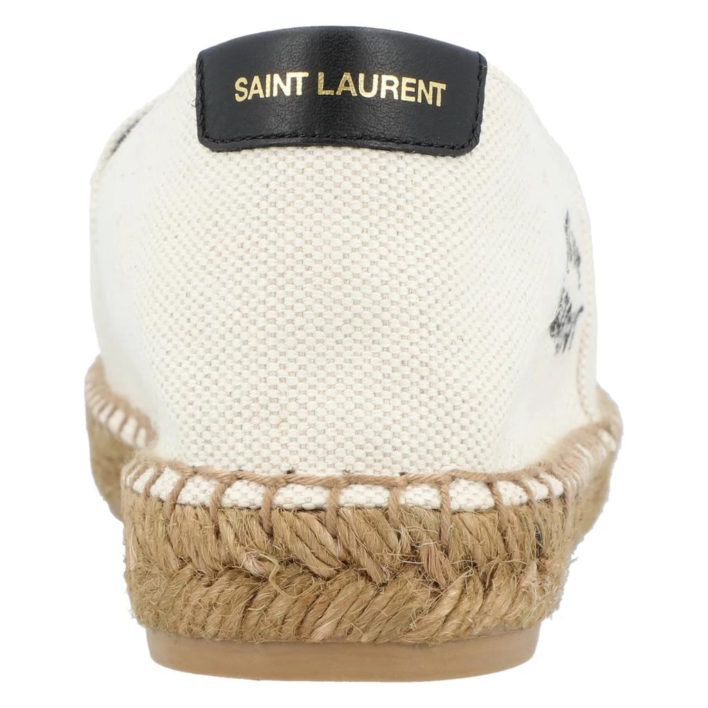 Yves Saint Laurent Embroidered Espadrilles In Canvas Beige 3