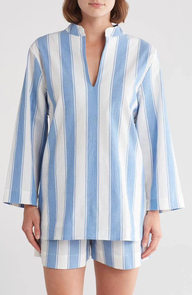 Desmond & Dempsey Feluka Stripe Stretch Cotton Short Pajamas 4