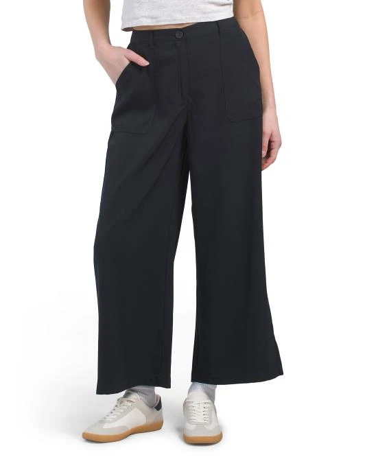 Max Studio Cropped Wide Leg Pants With Pockets 1