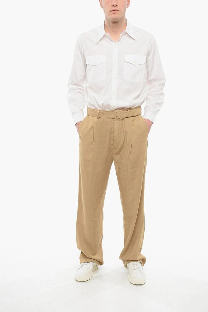 Dries Van Noten Dries Van Noten 4-Pocketed Straight Fit Pants with Belt 4