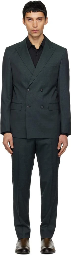 Hugo Boss Gray Slim-Fit Virgin Wool Suit