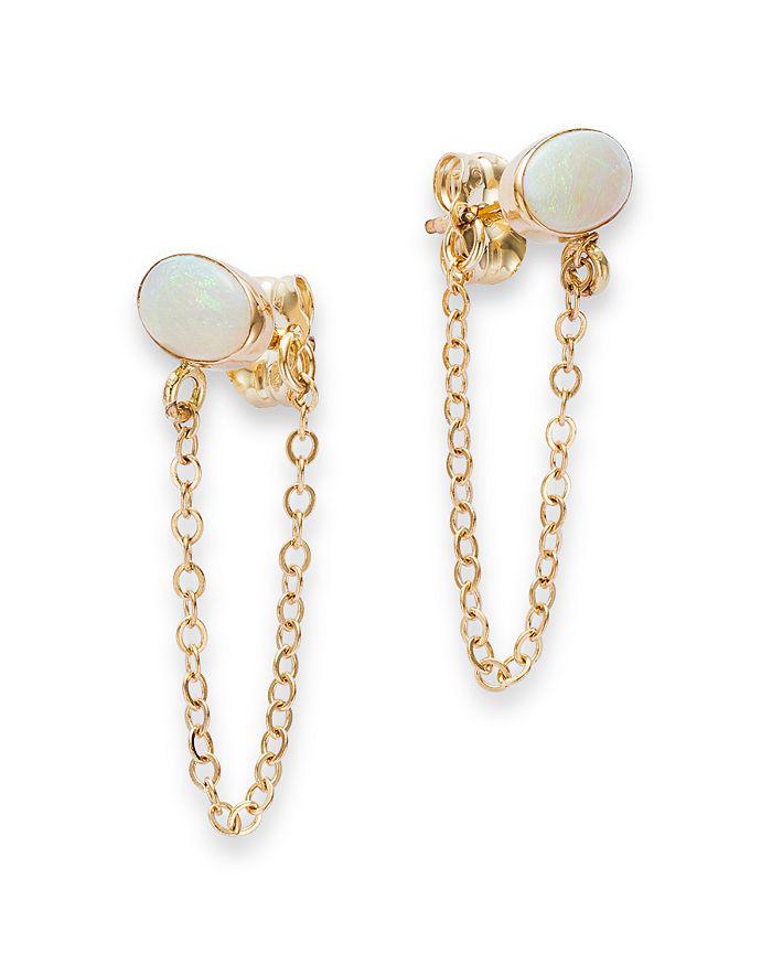 Bloomingdale's Opal Chain Drop Earrings in 14K Yellow Gold