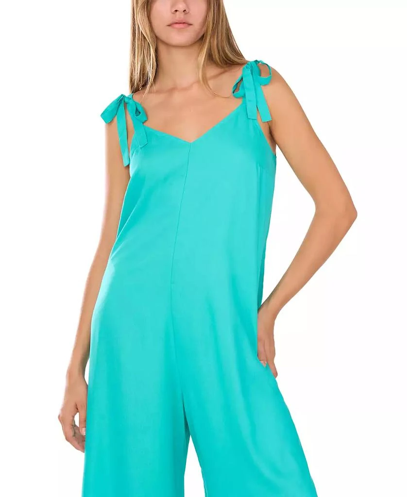 Vince Camuto Women's V-Neck Sleeveless Tie-Shoulder Angled-Hem Jumpsuit 3
