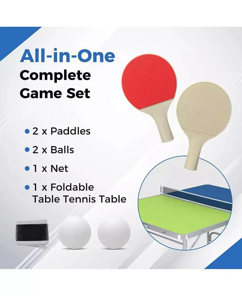 KUYOTQ Foldable Ping Pong Table Game Set Mini Table Tennis Table with Adjustable Height 5