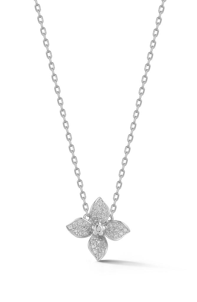 Sphera Milano CZ Pavé Flower Pendant Necklace