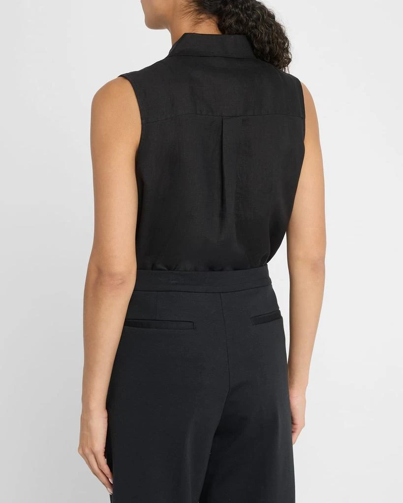 Eileen Fisher Sleeveless Organic Linen Shirt 3