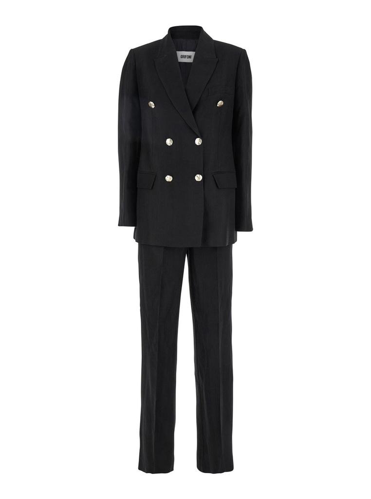 MAURO GRIFONI Mauro Grifoni Double Breasted Suit with Notched Lapels