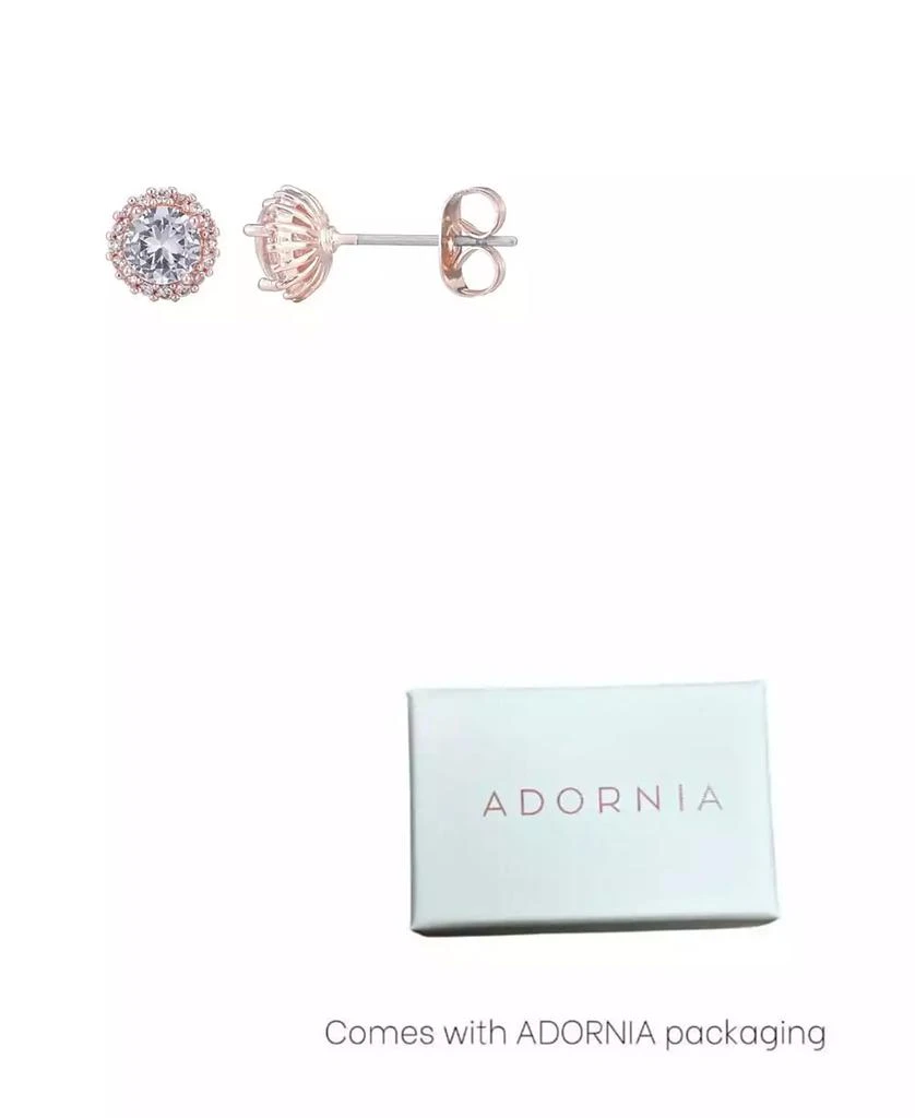 ADORNIA Rose Gold CZ Halo Stud Earrings 3