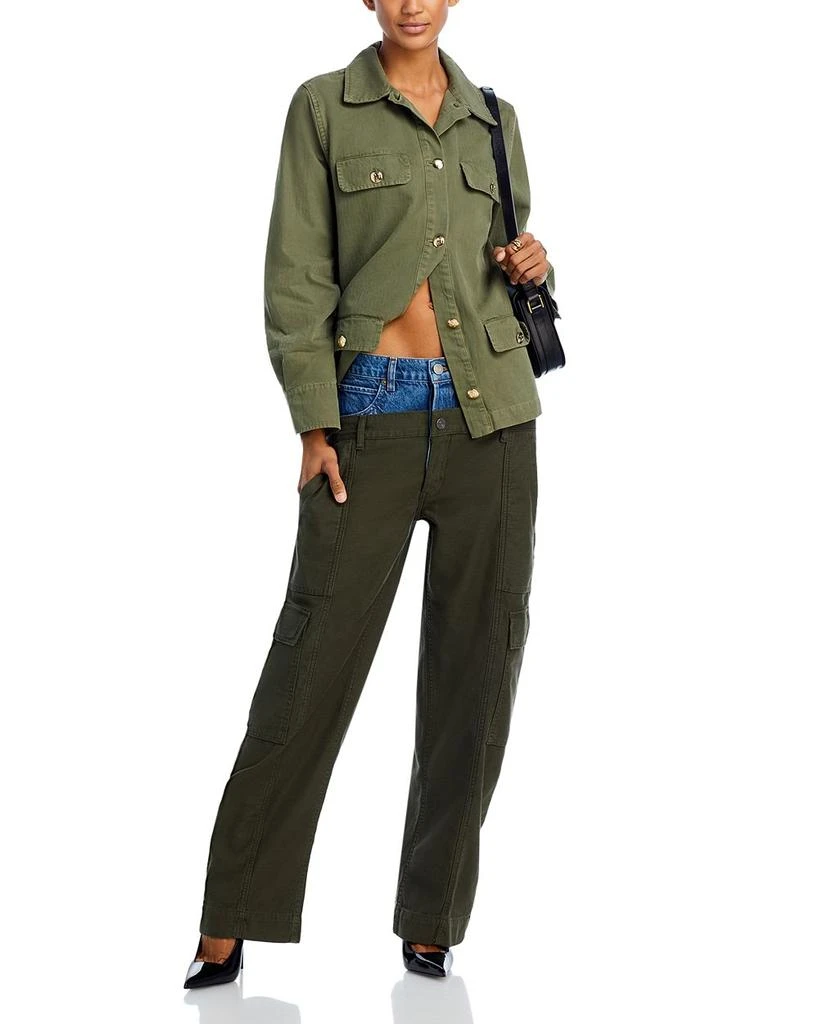 FRAME Le Mix Cargo High Rise Barrel Jeans in Whiplash 2