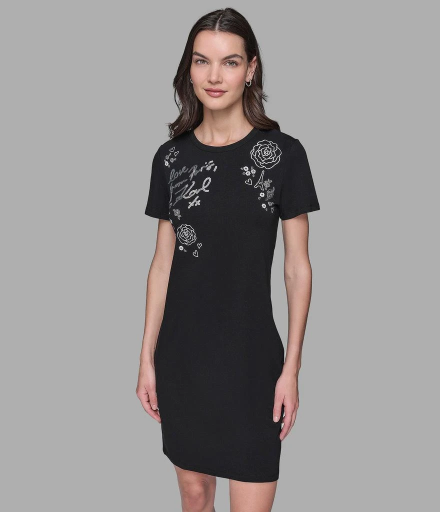 Karl Lagerfeld Paris FLORAL SPARKLE T-SHIRT DRESS 4