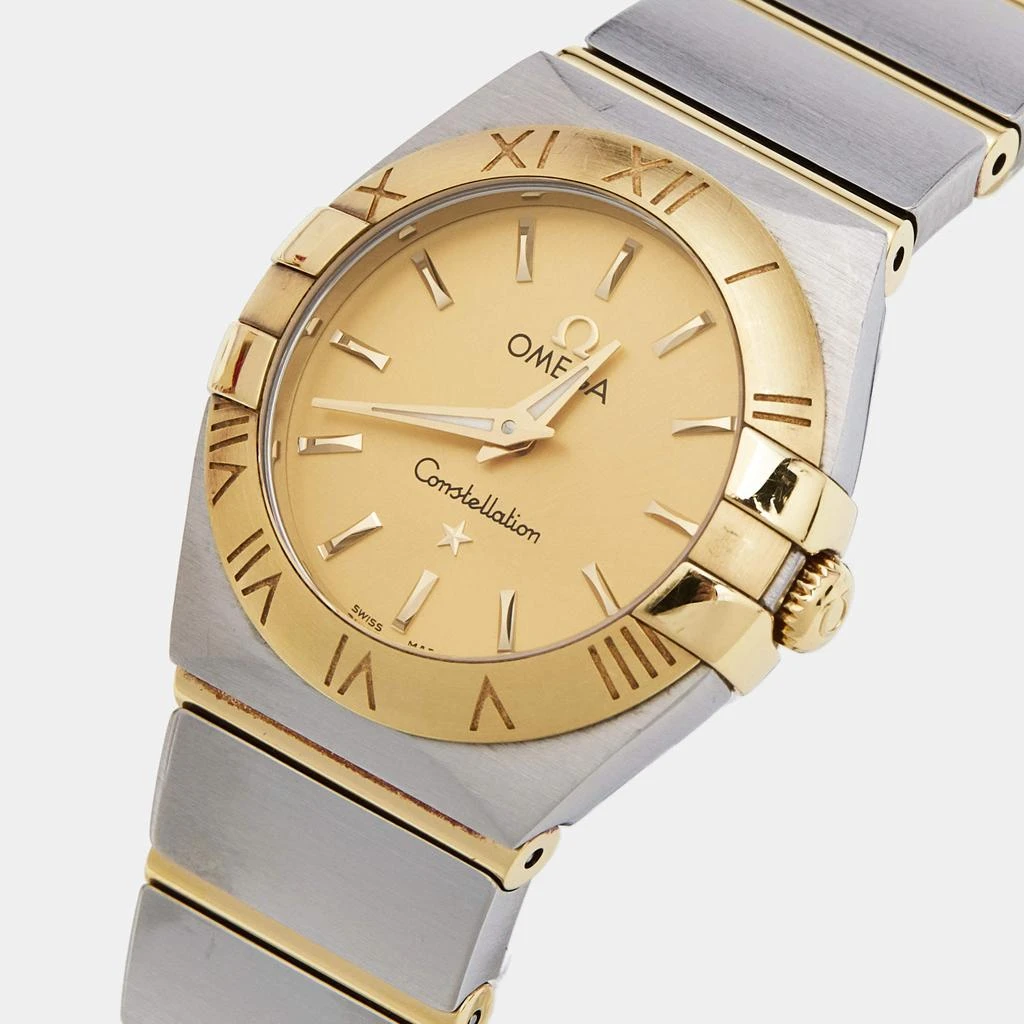 Omega Omega Champagne 18K Yellow Gold Stainless Steel Constellation 123.20.24.60.08.001 Women's Wristwatch 24 mm 2