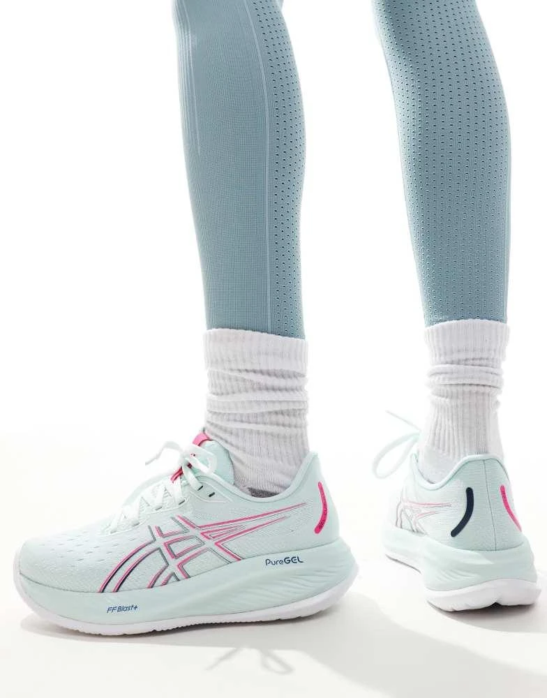 Asics Asics Gel-Cumulus 26 neutral running trainers in light blue and pink 3