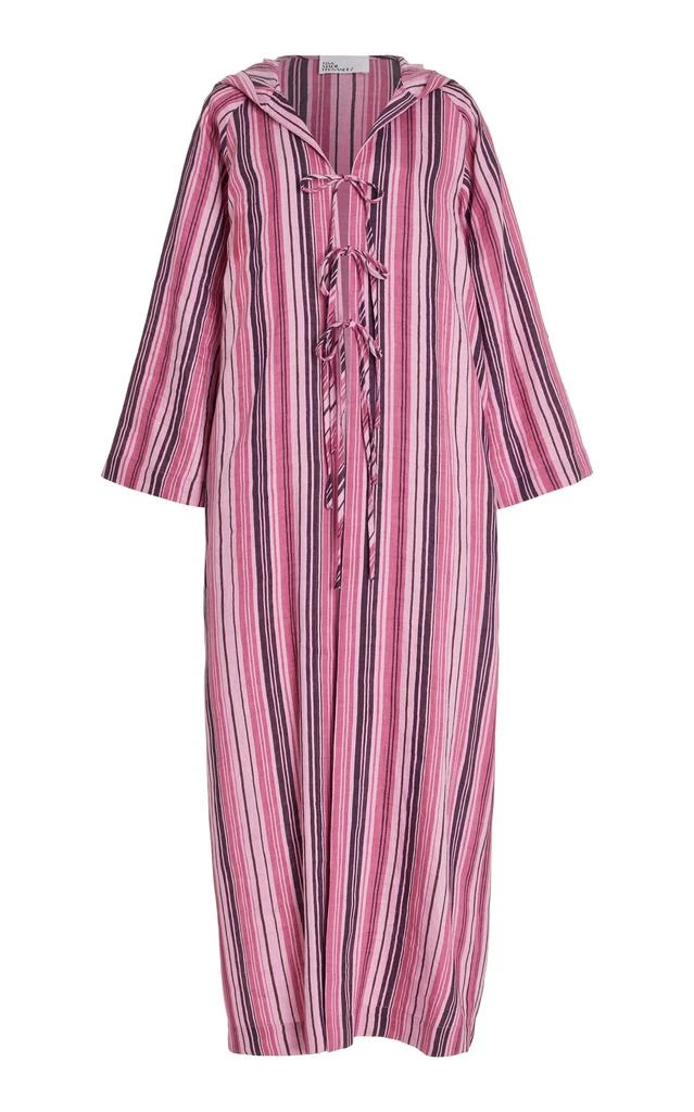 Lisa Marie Fernandez Lisa Marie Fernandez - Beach Striped Linen-Blend Maxi Cape Dress - Stripe - 3 - Moda Operandi 1