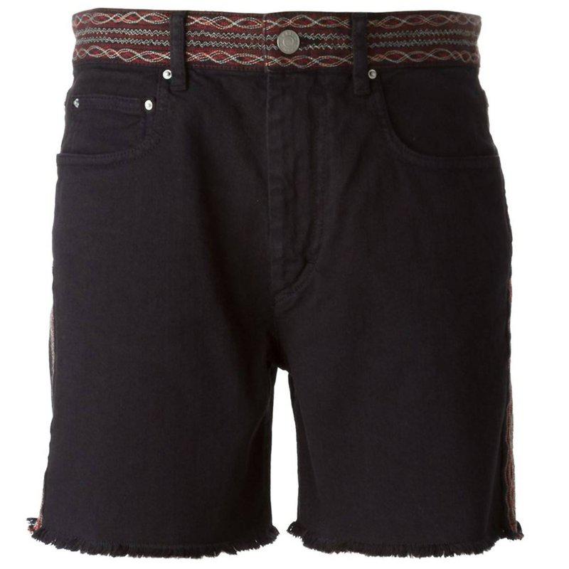 Isabel Marant Women Agmes Faded Cotton Stretch Denim Shorts