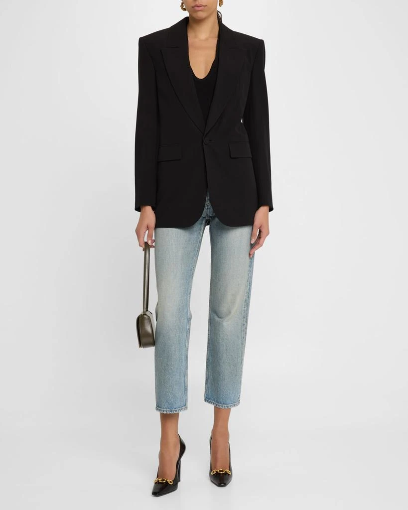 Yves Saint Laurent Oversized Single-Breasted Silk Blazer 2