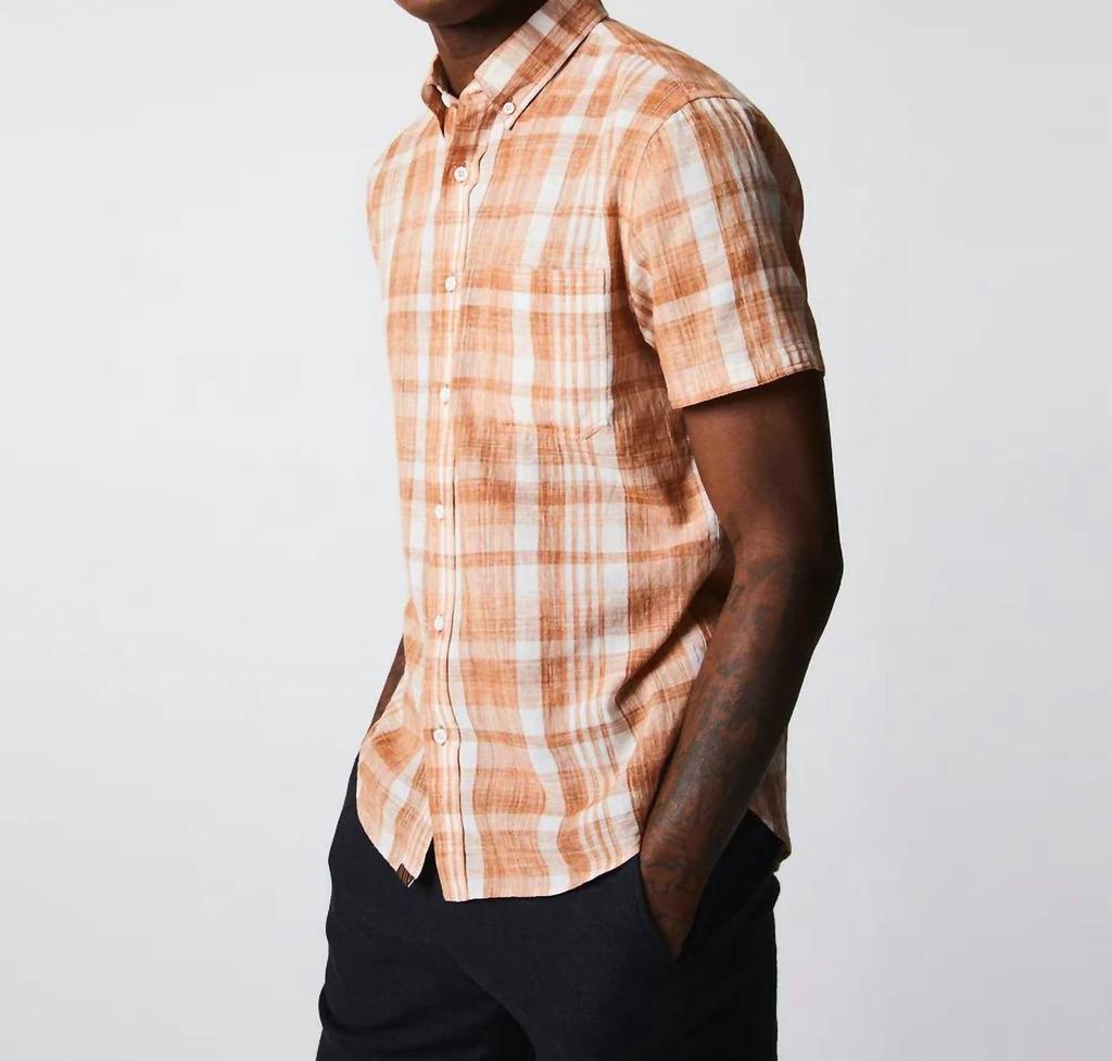 Billy Reid Men's Tuscumbia Shirt Button Down In Clay, Natural