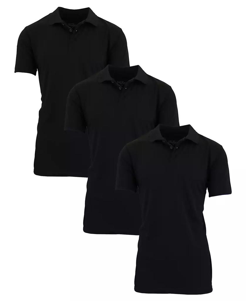 Galaxy By Harvic Men's Dry Fit Moisture-Wicking Polo Shirt, Pack of 3
